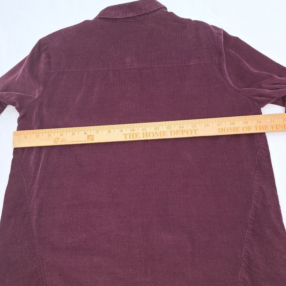 J Jill Shirt Womens Small Burgundy Lightweight Corduroy Button Down Long Sleeve - Picture 4 of 8